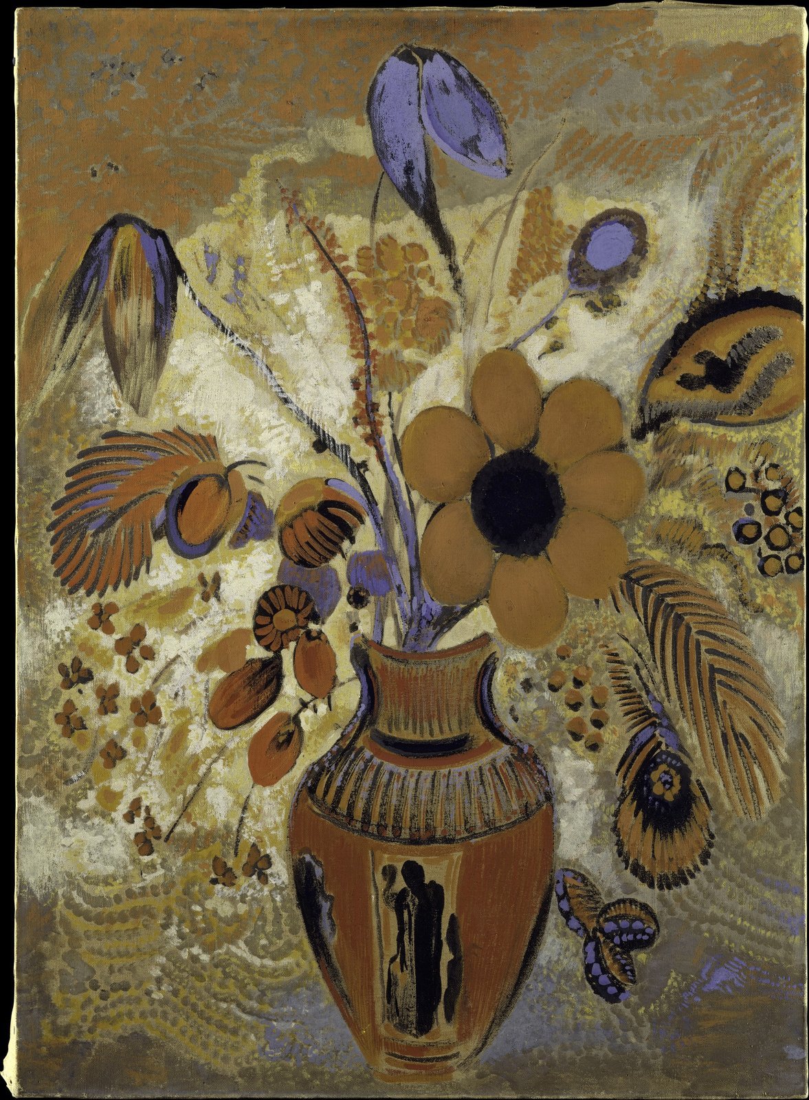 Reprodução fine art de Etruscan Vase with Flowers, de Odilon Redon
