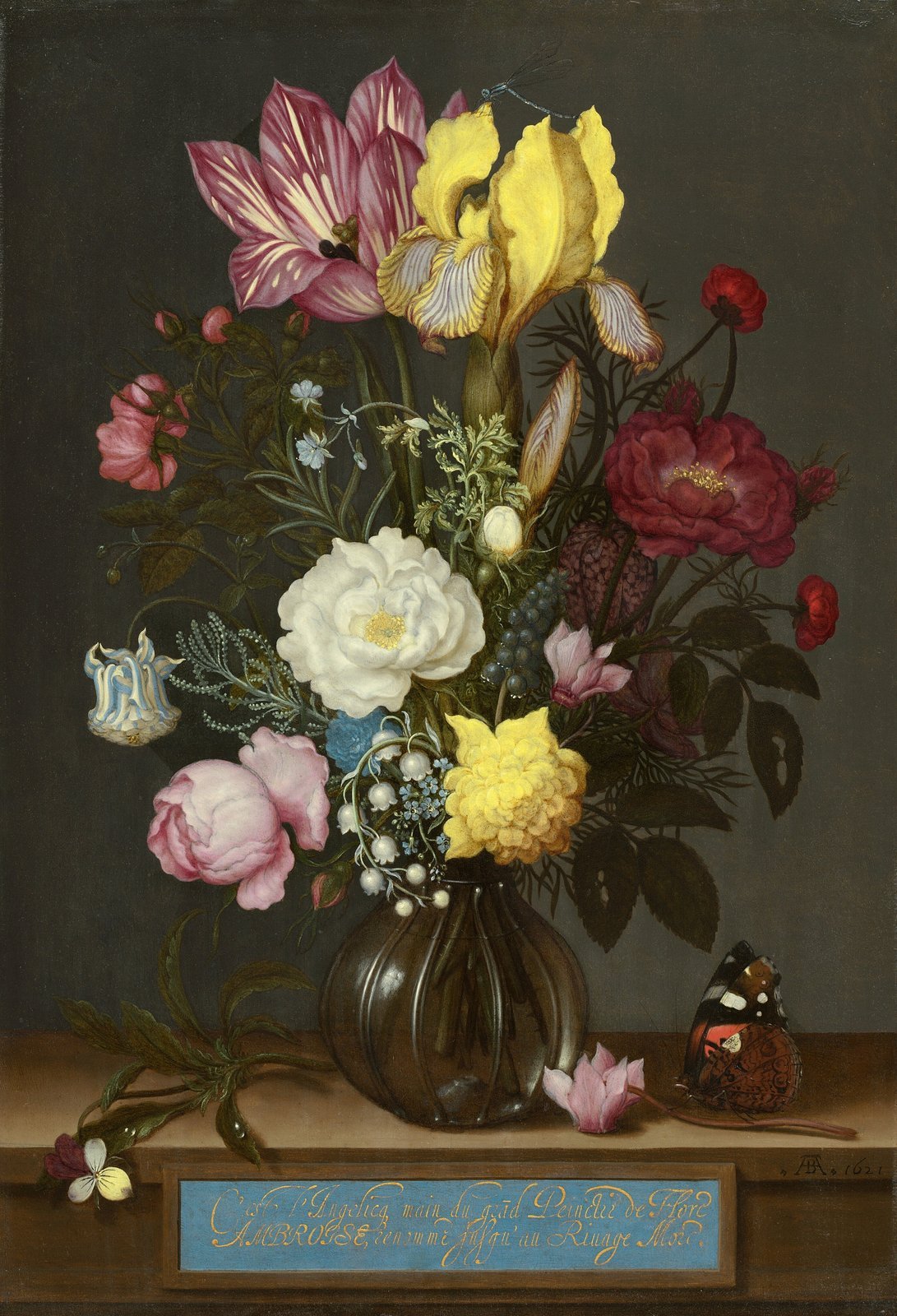 Reprodução fine art de Bouquet of Flowers in a Glass Vase, de Ambrosius Bosschaert, o Velho