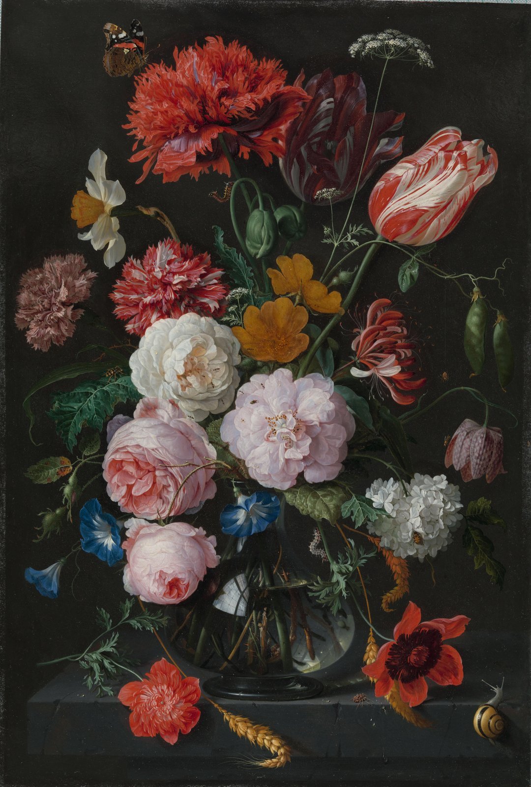 Reprodução fine art de Still Life with Flowers in a Glass Vase, de Jan Davidsz. de Heem